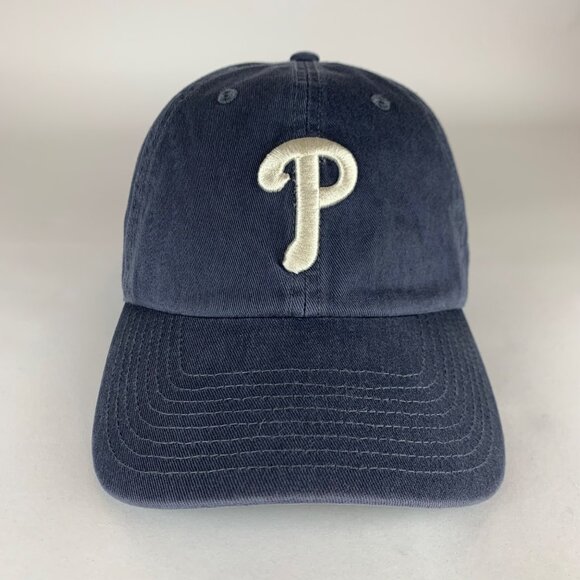 Philadelphia Phillies MLB Navy Blue 47 Brand Clean Up Relaxed Fit Strapback Hat - Picture 2 of 6